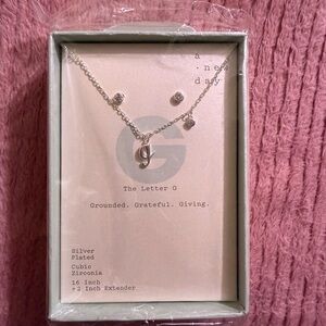 A New Day Silver Cubic Zirconia Initial Necklace